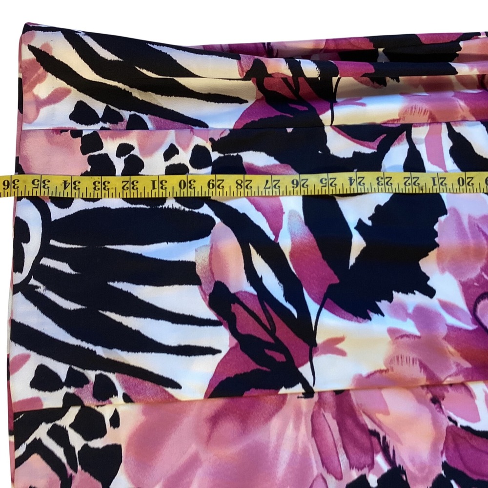 Dressbarn Pink Black Floral Abstract Sleeveless Sheath Dress Size 10 - Picture 3 of 10